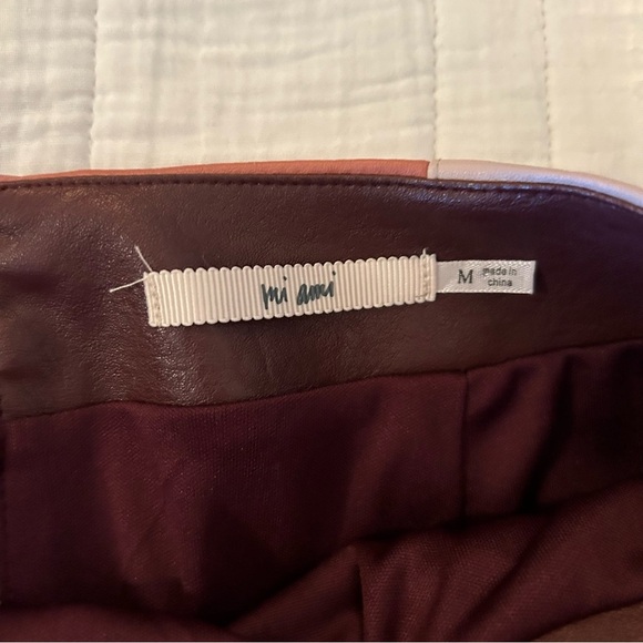 Mi Ami Francesca’s Colorblock Faux Leather Skirt. Size Medium. - Picture 2 of 8